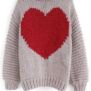 CHICWISH Key to My Heart Hand Knit Chunky Cardigan SIZE S
